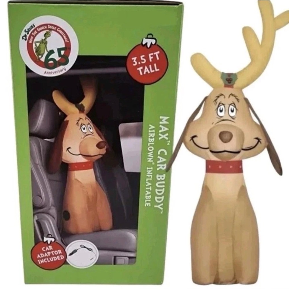 Dr Seuss Grinch Max Car Buddy Airblown Inflatable 3.5 FT Tall Gemmy Christmas